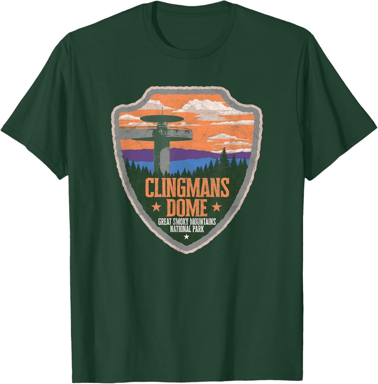 Clingmans Dome Great Smoky Mountains Park Vintage T-Shirt - T-Shirt | Forest
