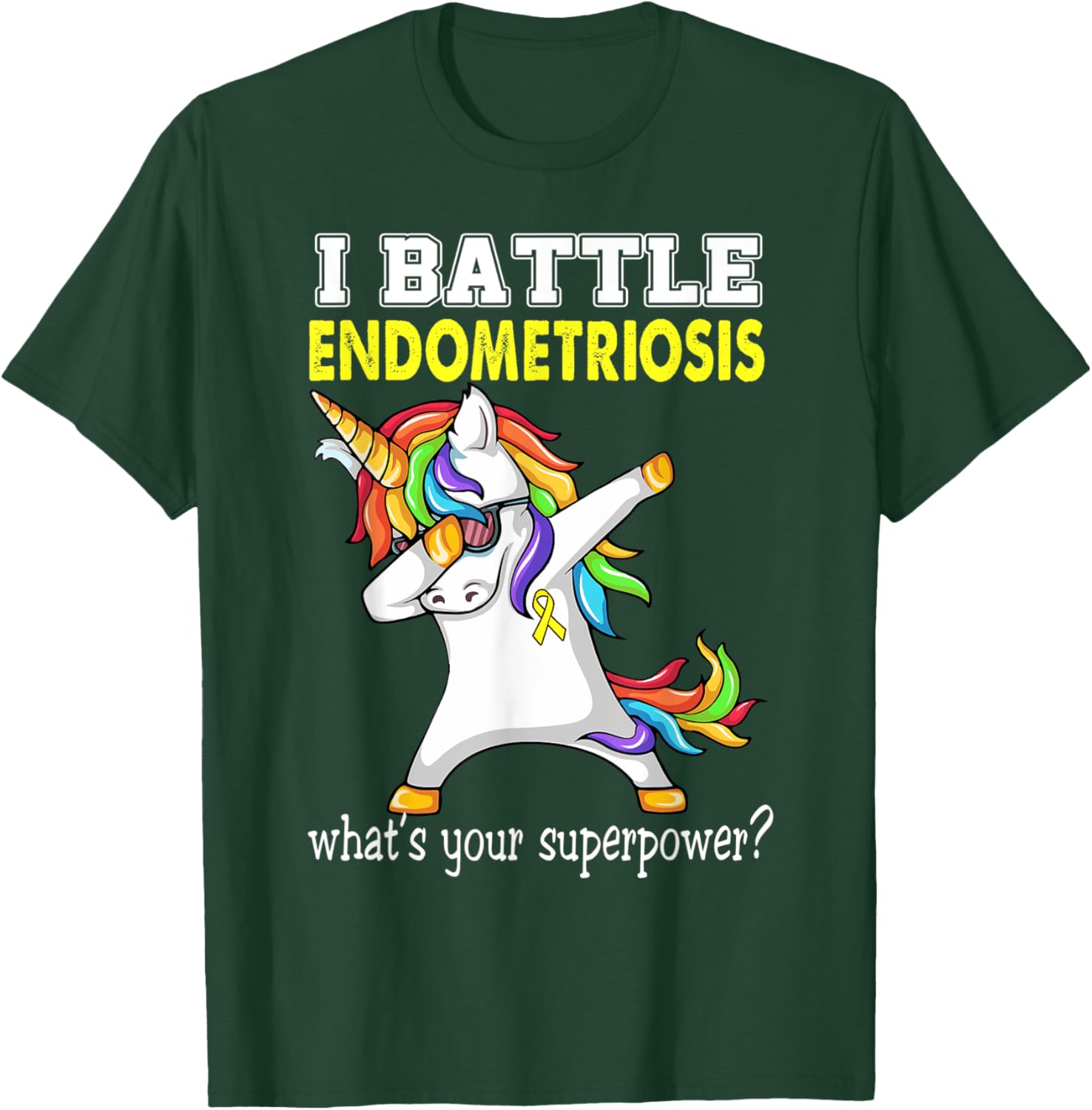 Unicorn I Battle Endometriosis Awareness T-Shirt - T-Shirt | Forest
