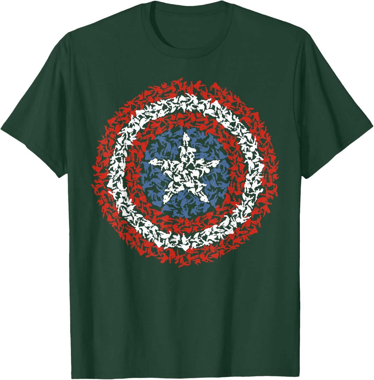 Marvel Captain America Shield Build Up Fill Graphic T-Shirt - T-Shirt | Forest