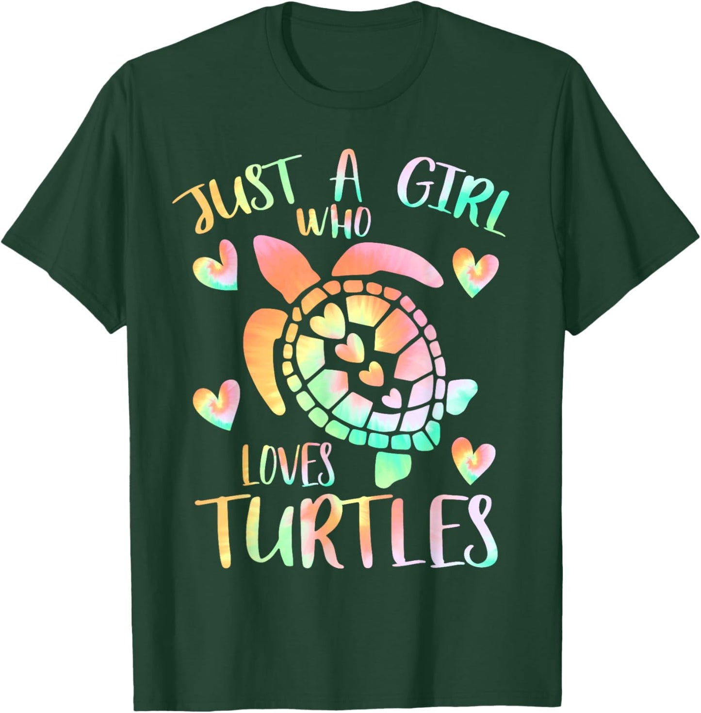 Just a Girl Who Loves Turtles Tie Dye Sea Turtle Girls Theme T-Shirt - T-Shirt | Forest