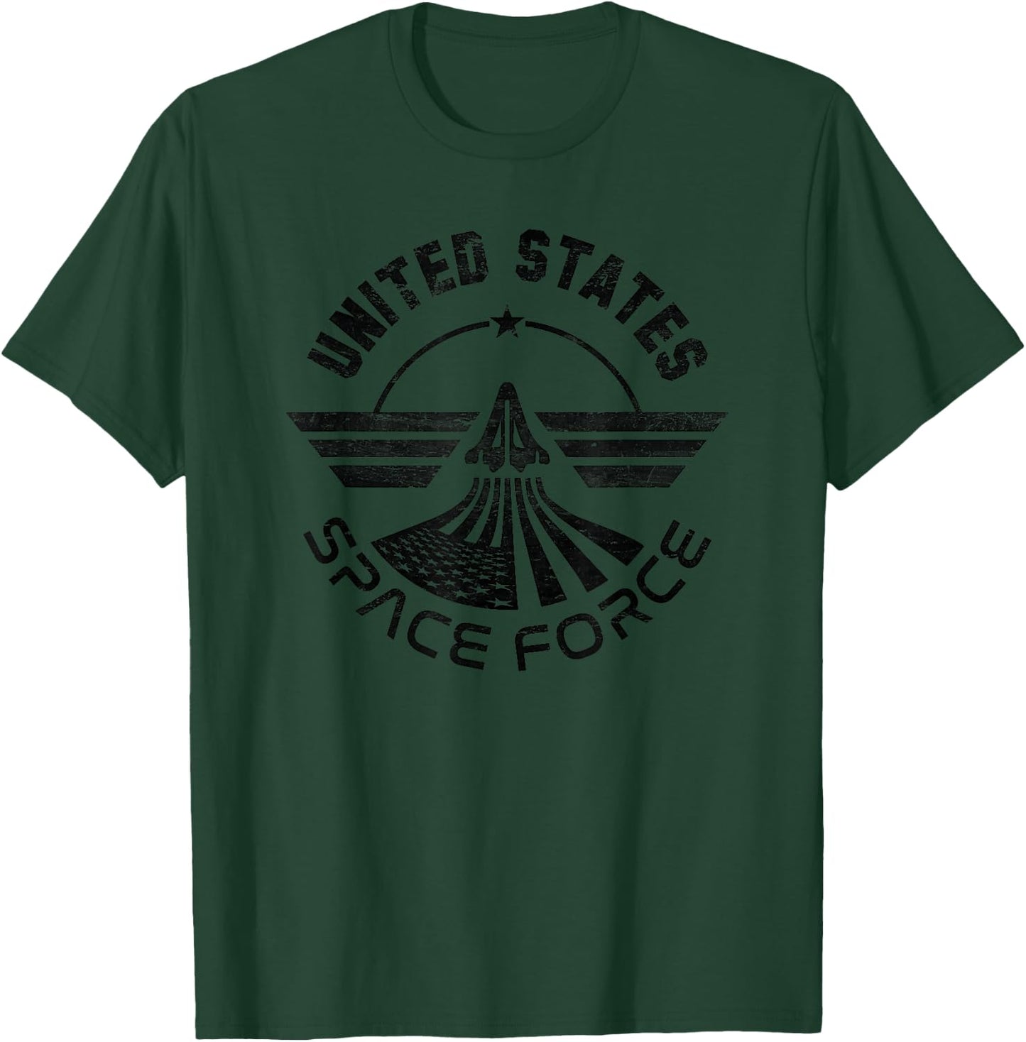 United States Space Force Logo (blk-Aged) T-Shirt - T-Shirt | Forest