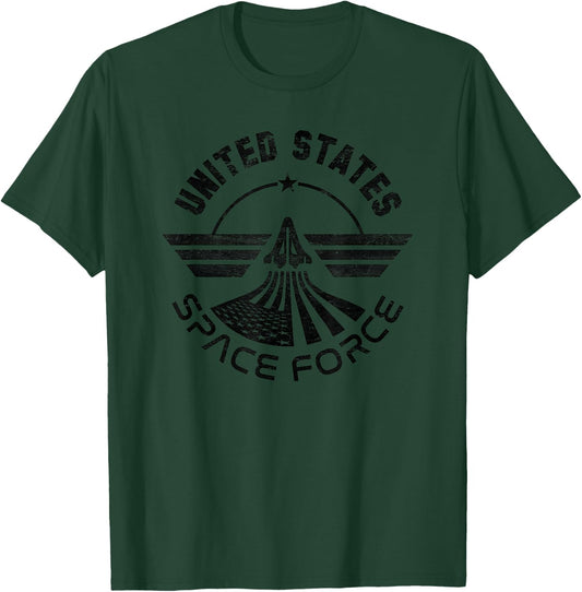 United States Space Force Logo (blk-Aged) T-Shirt - T-Shirt | Forest