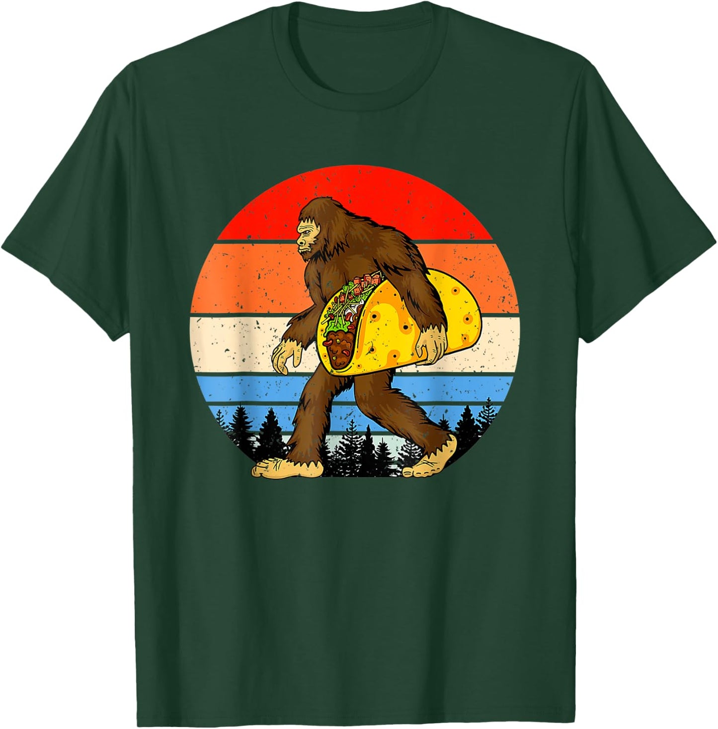 Funny Bigfoot Holding A Taco , Funny Taco Shirt, Taco T-Shirt - T-Shirt | Forest