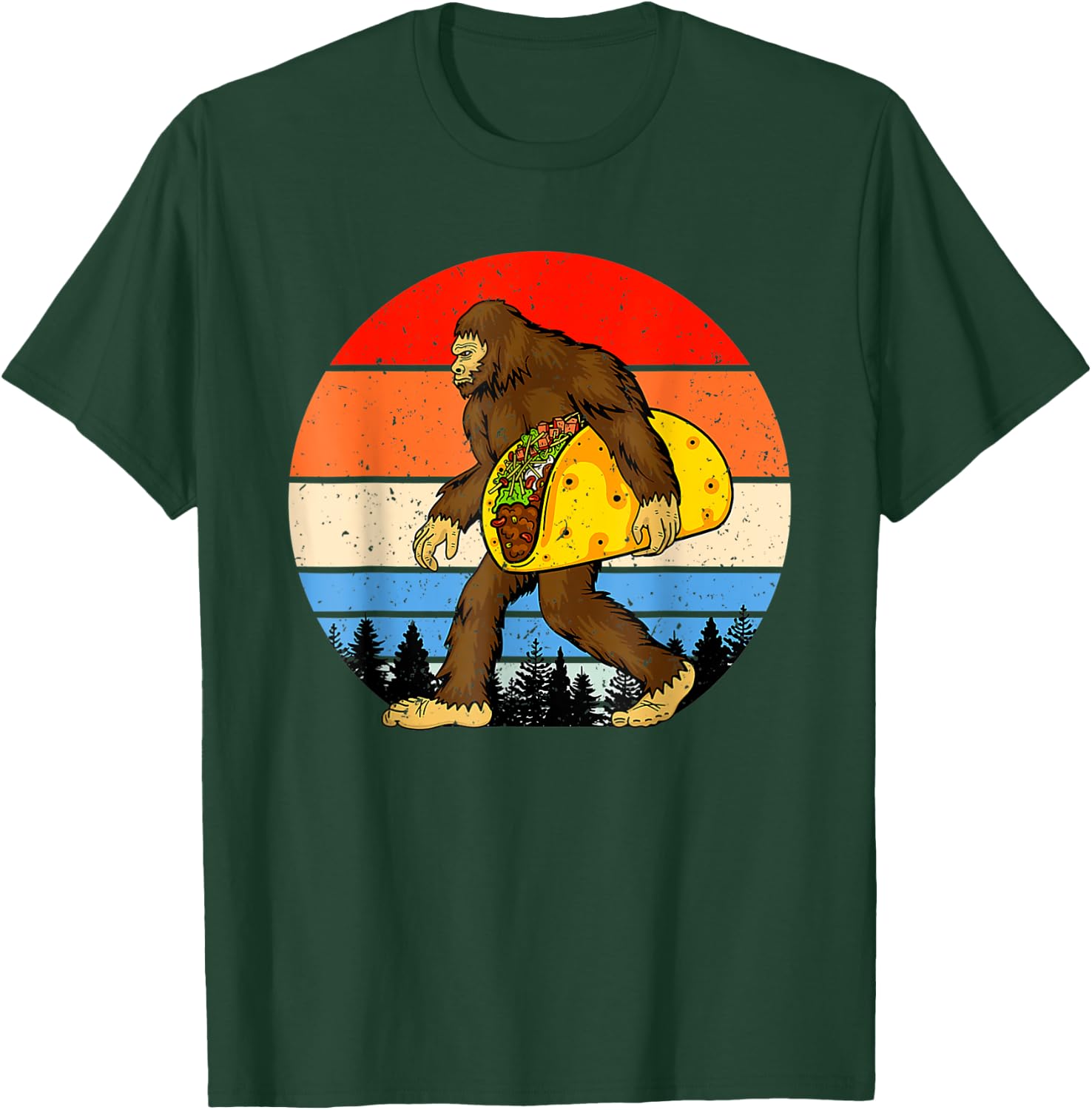 Funny Bigfoot Holding A Taco , Funny Taco Shirt, Taco T-Shirt - T-Shirt | Forest