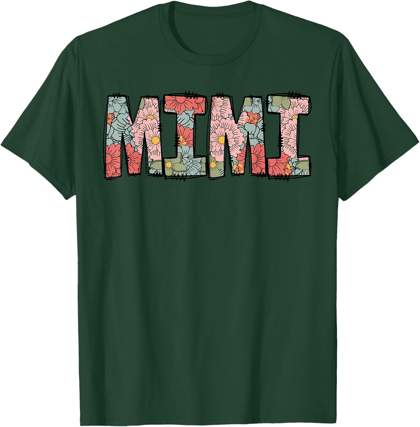 Retro Mimi Colourful Flowers Groovy Daisy Flower T-Shirt - T-Shirt | Forest