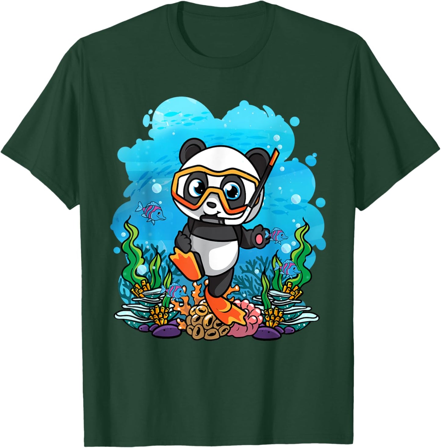 SCUBA Diver cute Panda Design T-Shirt - T-Shirt | Forest