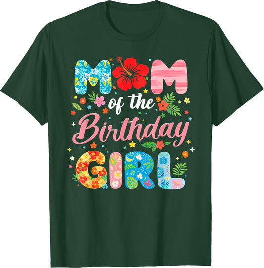 Mom of The Birthday Girl Family Summer Beach Birthday Party T-Shirt - T-Shirt | Forest