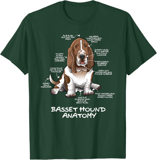 Funny Cute Basset Hound Anatomy Dog Biology Women T-Shirt - T-Shirt | Forest