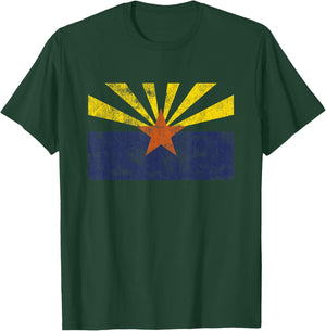 Vintage Arizona Flag AZ T-Shirt - T-Shirt | Forest