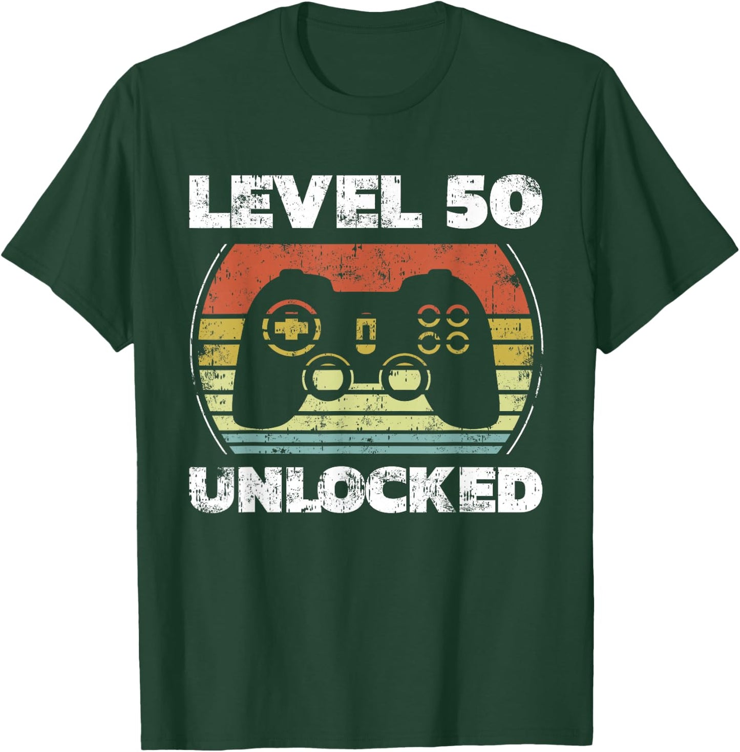 Level 50 Unlocked Funny Video Gamer 50th Birthday T-Shirt - T-Shirt | Forest