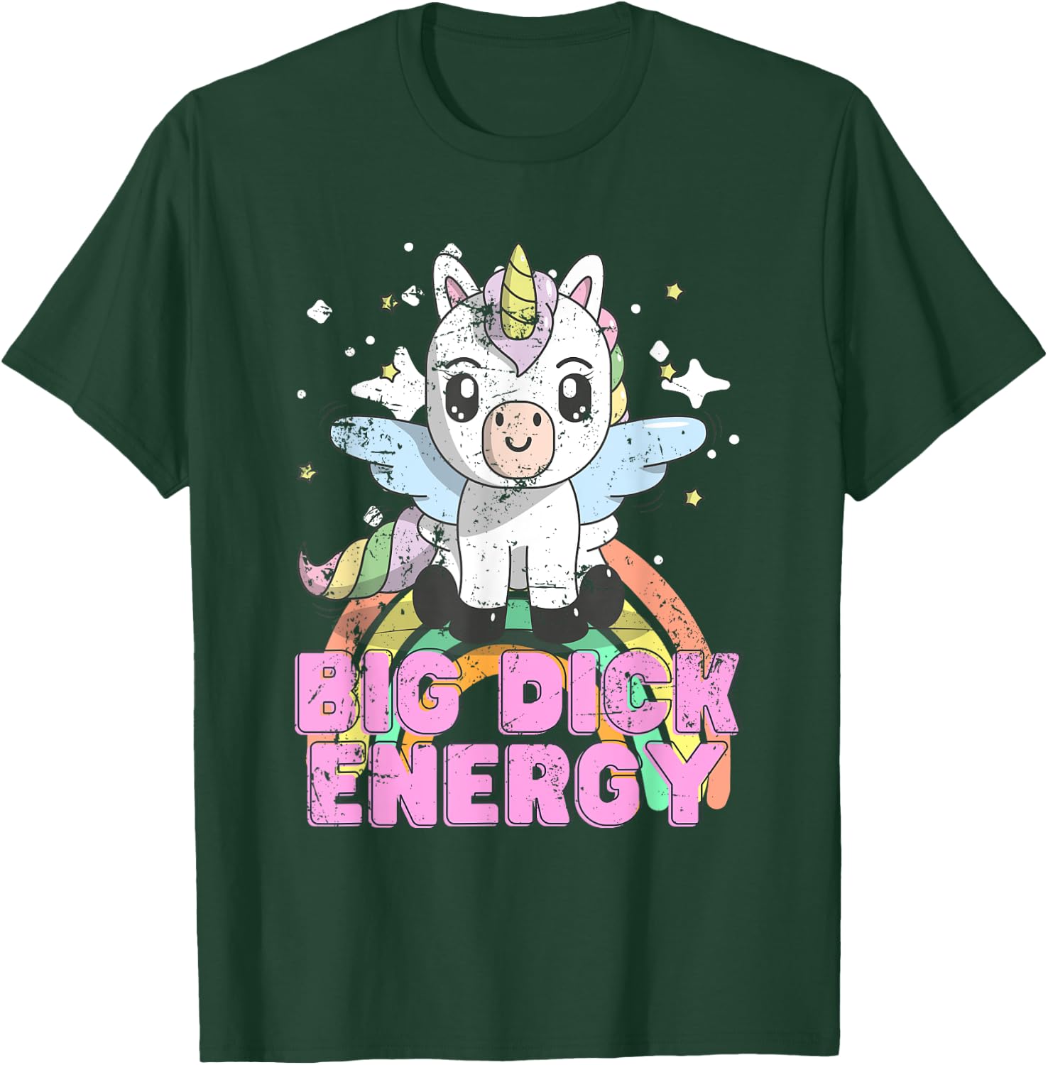 Funny Ironic Cool Unicorn Big Dick Energy Festival Anime T-Shirt - T-Shirt | Forest