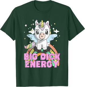 Funny Ironic Cool Unicorn Big Dick Energy Festival Anime T-Shirt - T-Shirt | Forest