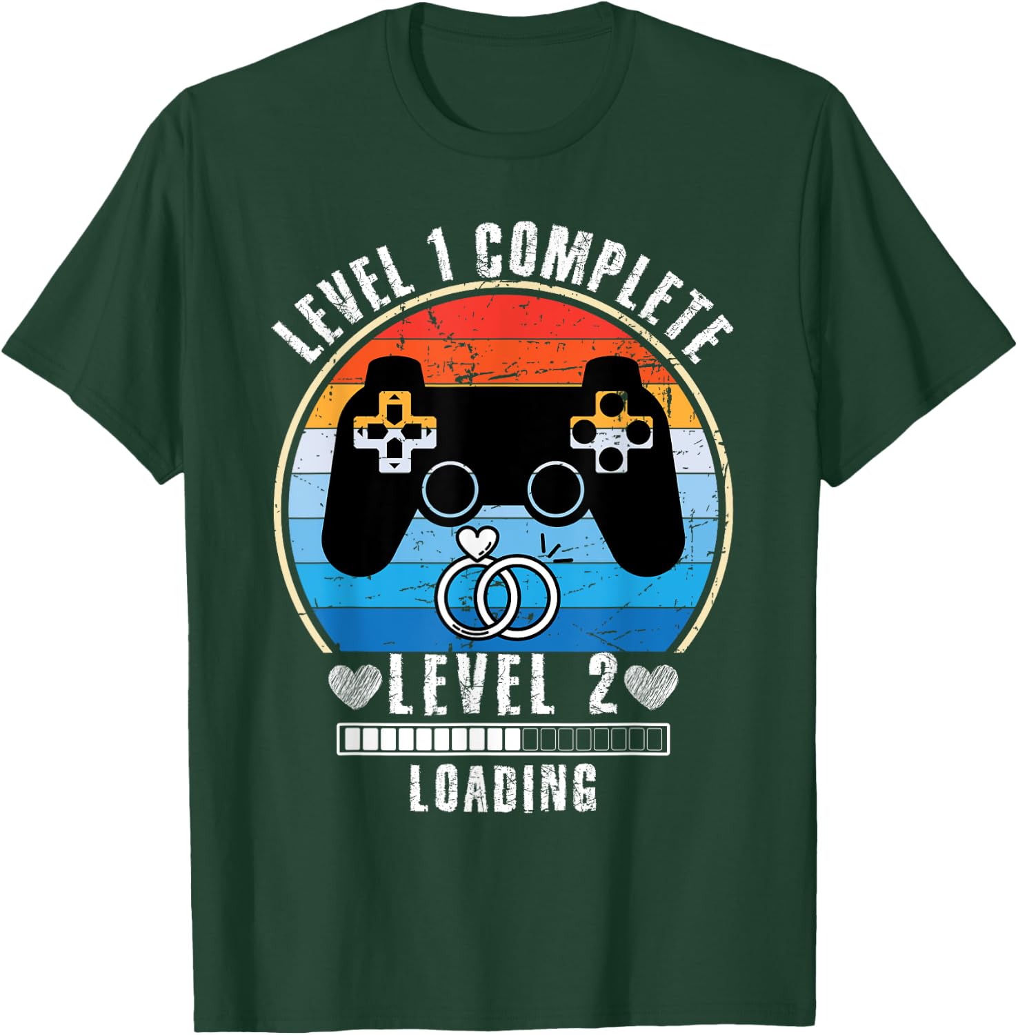 Level 1 Complete Wedding Anniversary For Couple Gamer T-Shirt - T-Shirt | Forest