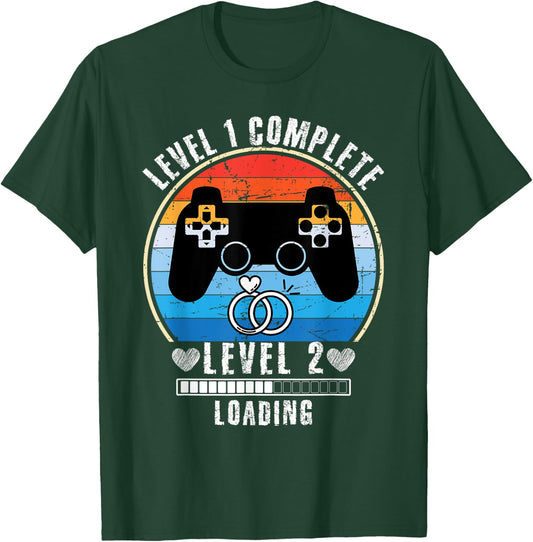 Level 1 Complete Wedding Anniversary For Couple Gamer T-Shirt - T-Shirt | Forest