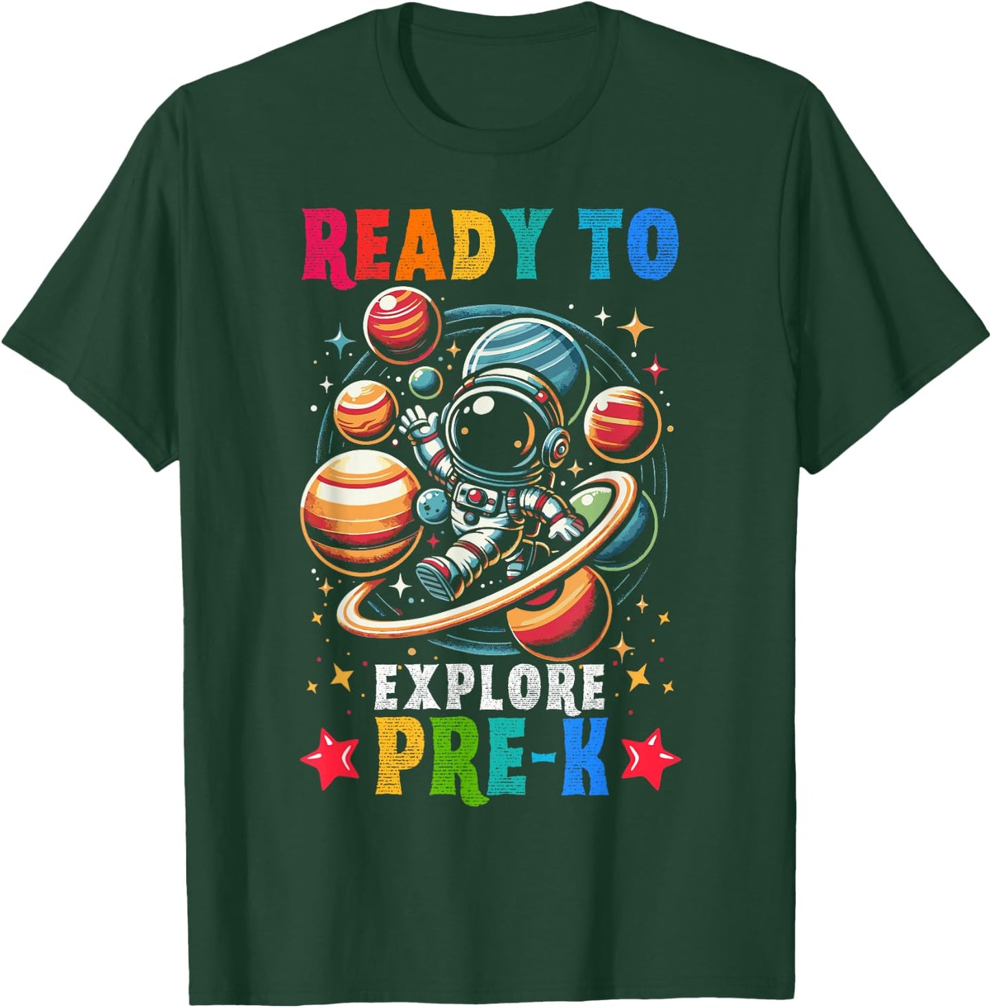 First day Kids Welcome back to School Astronaut Space Pre-k T-Shirt - T-Shirt | Forest