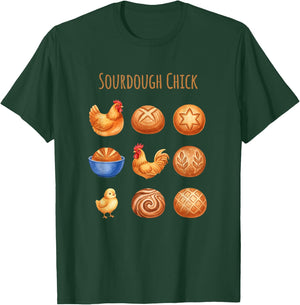 Chicken Sourdough Chick, Coop to Crust Vibes T-Shirt - T-Shirt | Forest