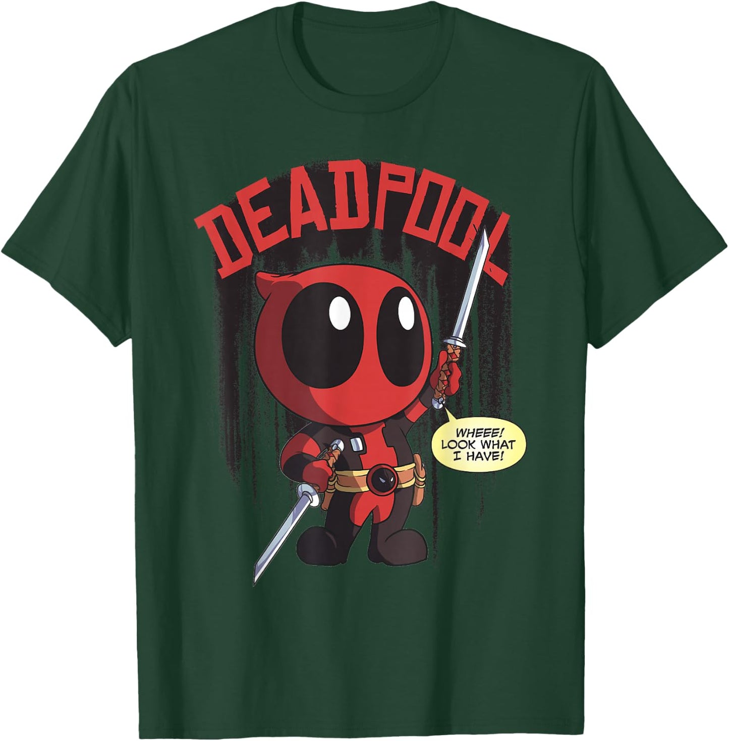 Marvel Deadpool Wheee Look What I Have Portrait T-Shirt - T-Shirt | Forest