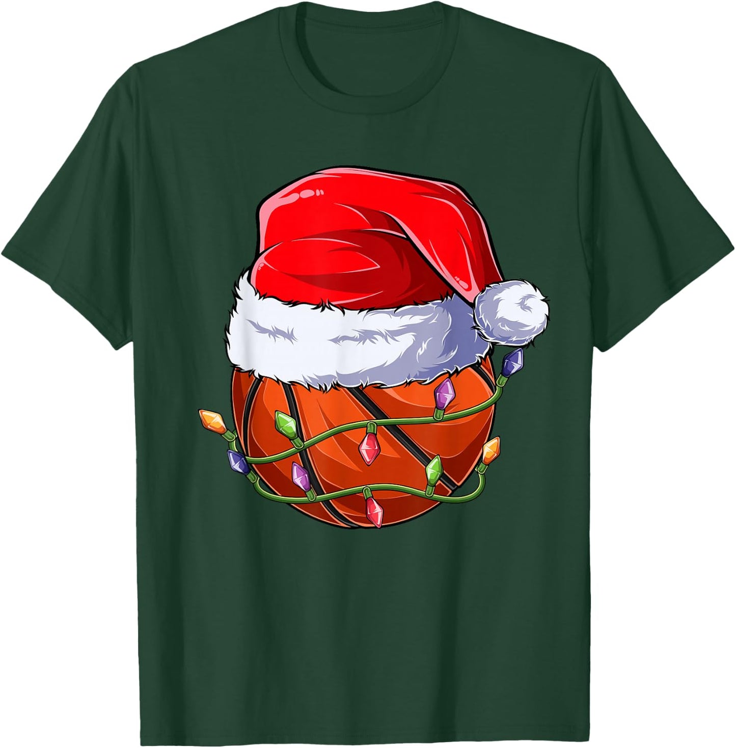 Basketball Christmas Boy Apparel, Funny Santa Sport Men Kids T-Shirt - T-Shirt | Forest