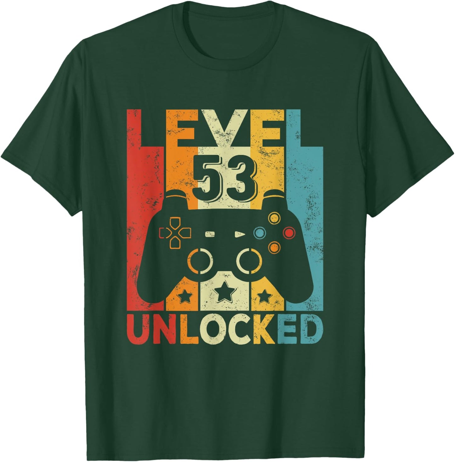 53 Years Old Men Women 1971 Birthday Level 53 Unlocked Gamer T-Shirt - T-Shirt | Forest