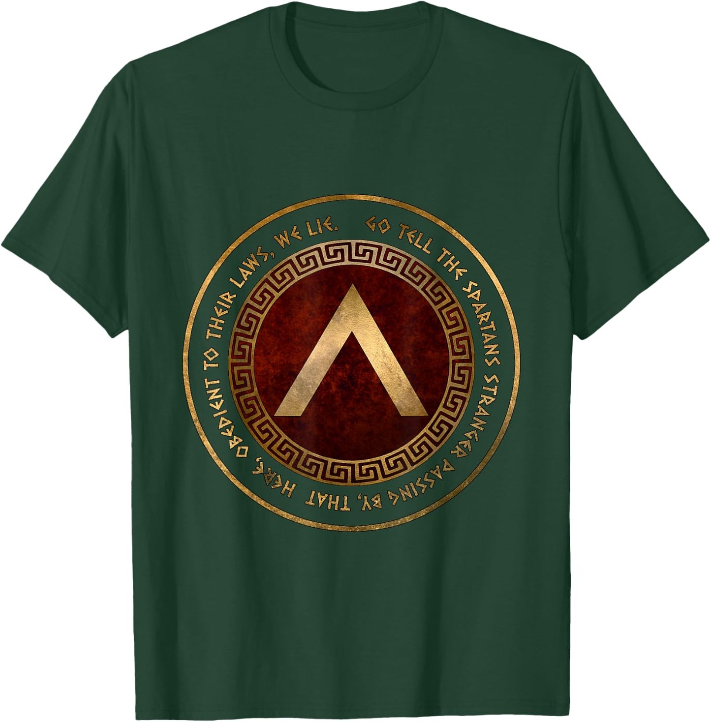 Sparta Battle of Thermopylae Epitaph Spartan History Symbol T-Shirt - T-Shirt | Forest