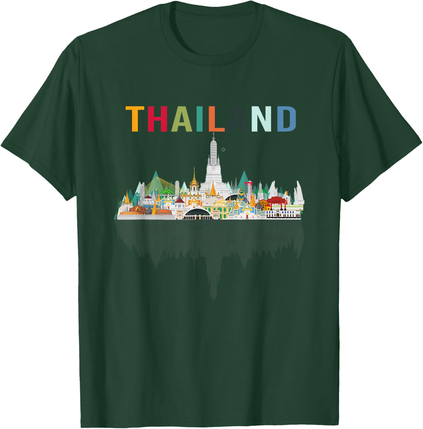 Bangkok Travel Thailand Gift -Adults Black Thai Flag Small T-Shirt - T-Shirt | Forest