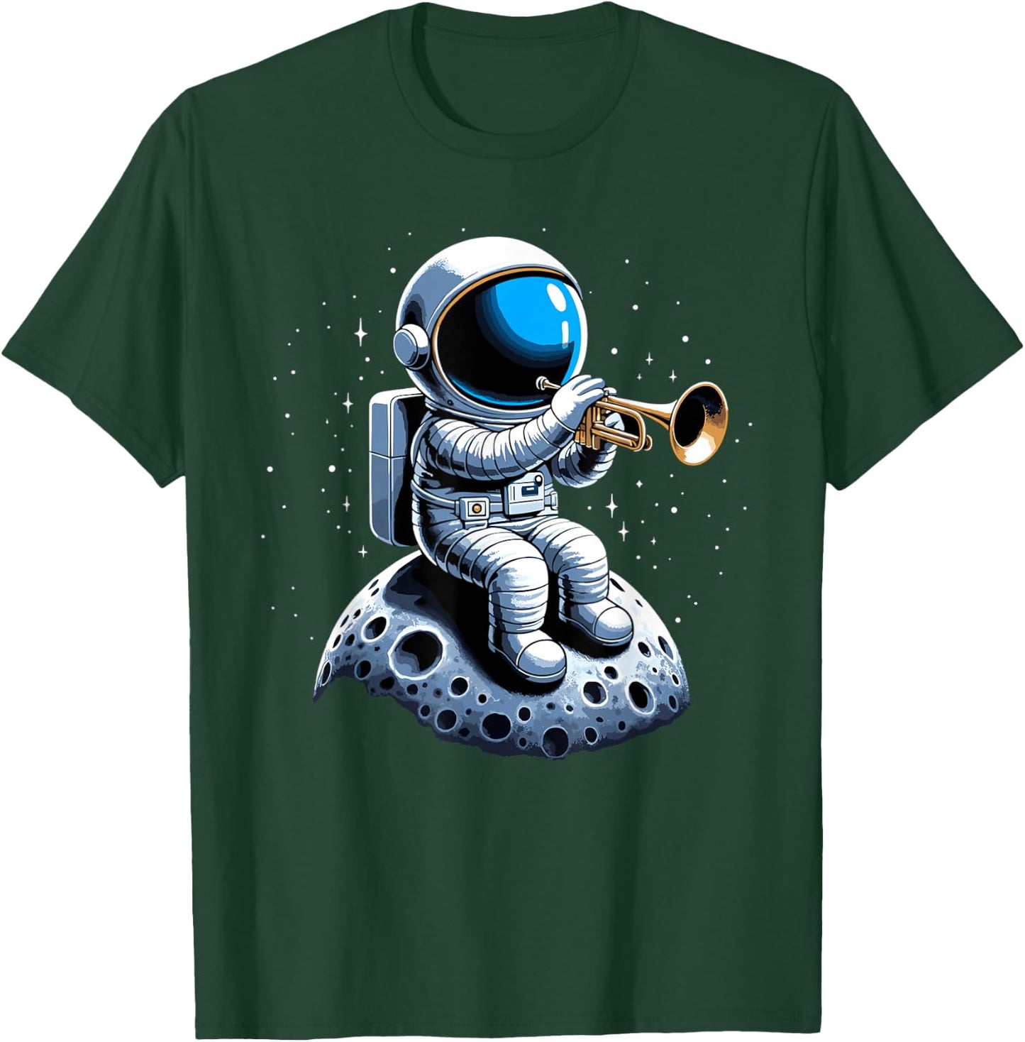 Astronaut Play Trumpeter Trumpet T-Shirt - T-Shirt | Forest