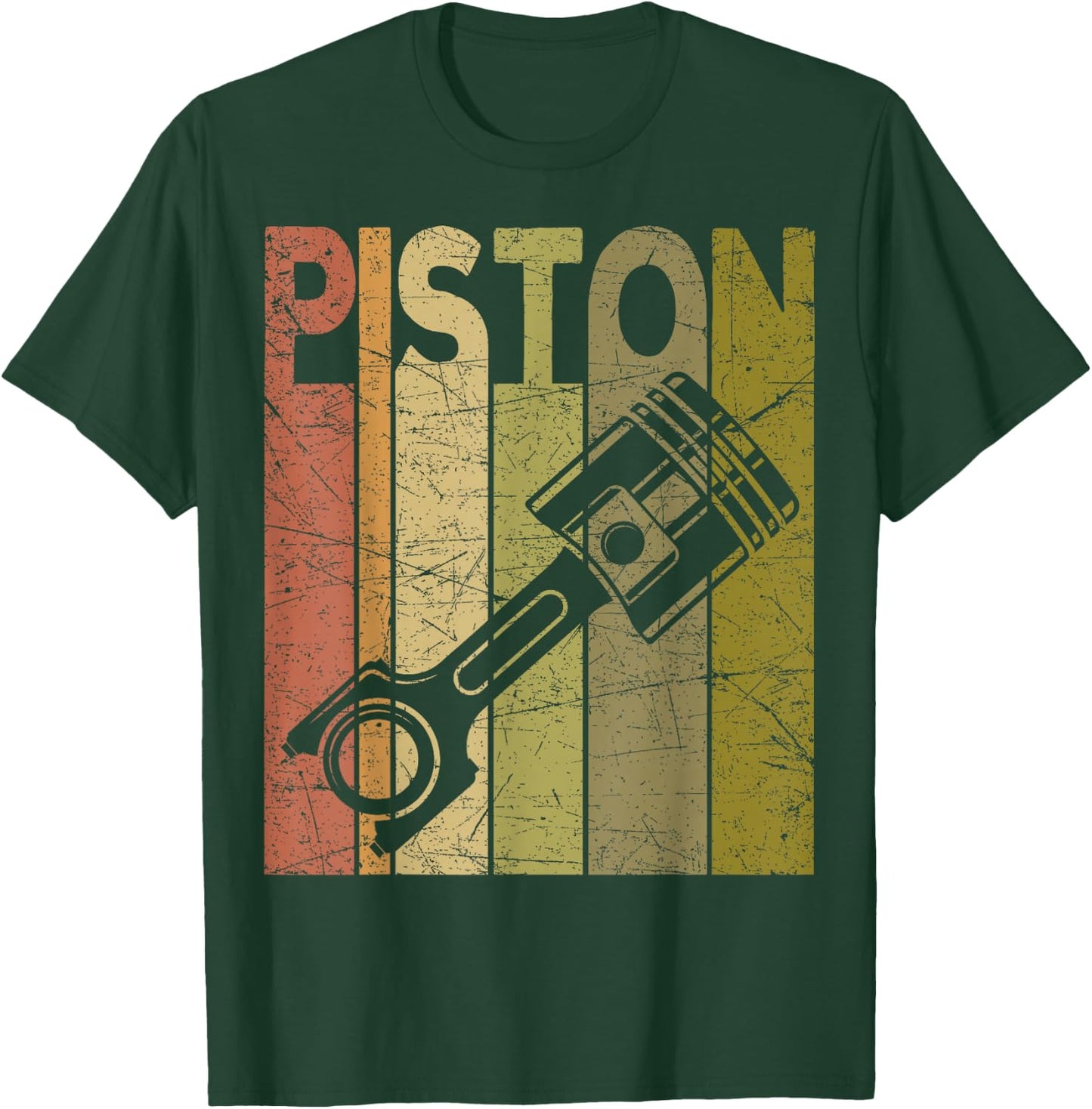 Piston Vintage Car Piston Retro Car Enthusiast Car Mechanic T-Shirt - T-Shirt | Forest