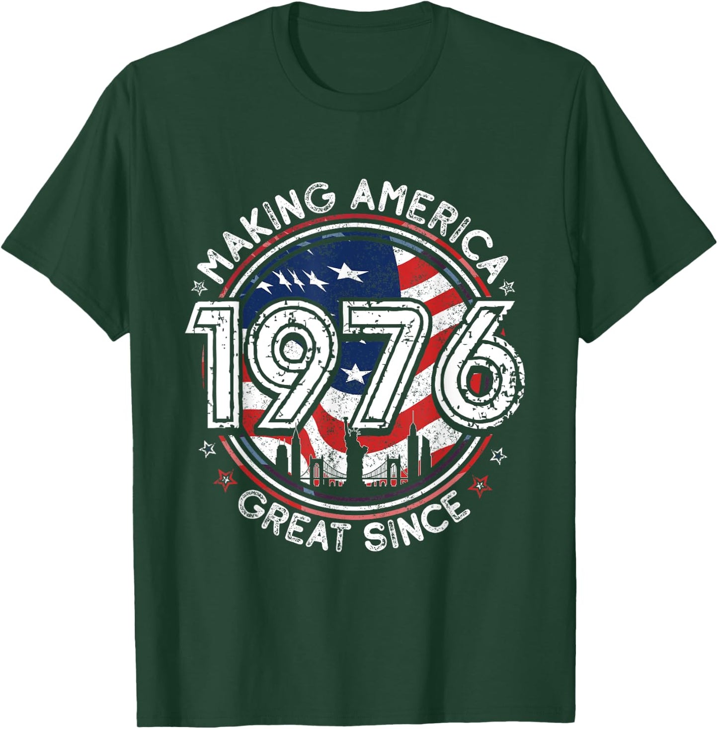 Making America Great Since 1976 American Flag Birthday T-Shirt - T-Shirt | Forest