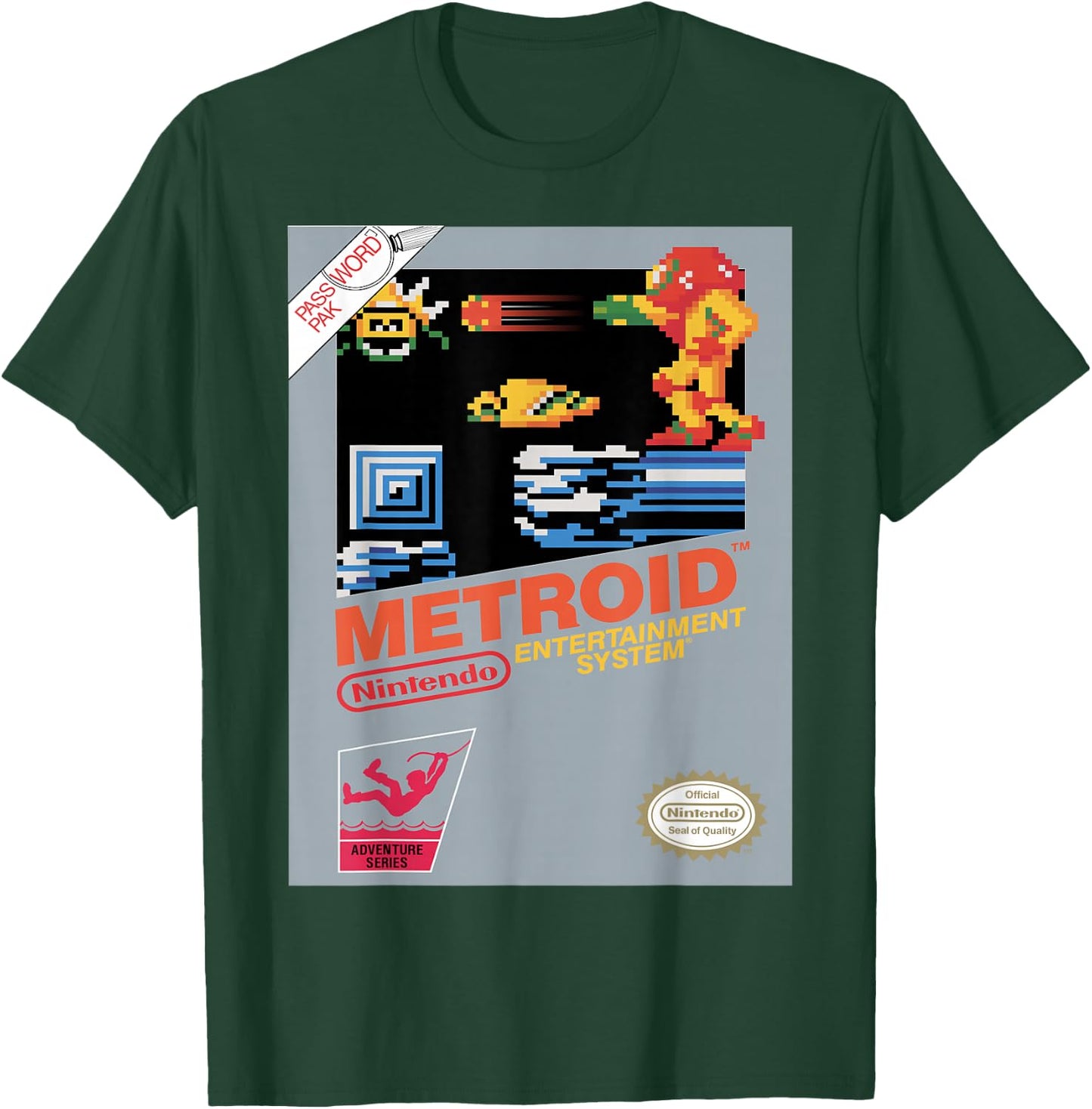Nintendo NES Metroid Retro Vintage Cover Graphic T-Shirt - T-Shirt | Forest