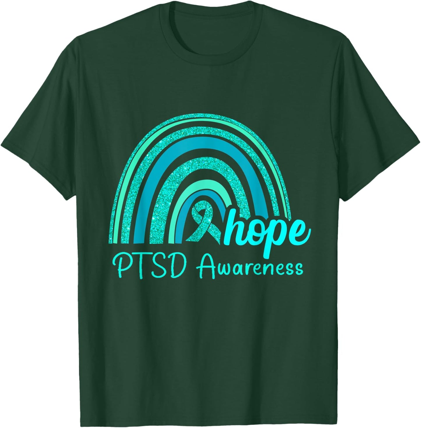 PTSD Awareness Hope Rainbow T-Shirt - T-Shirt | Forest