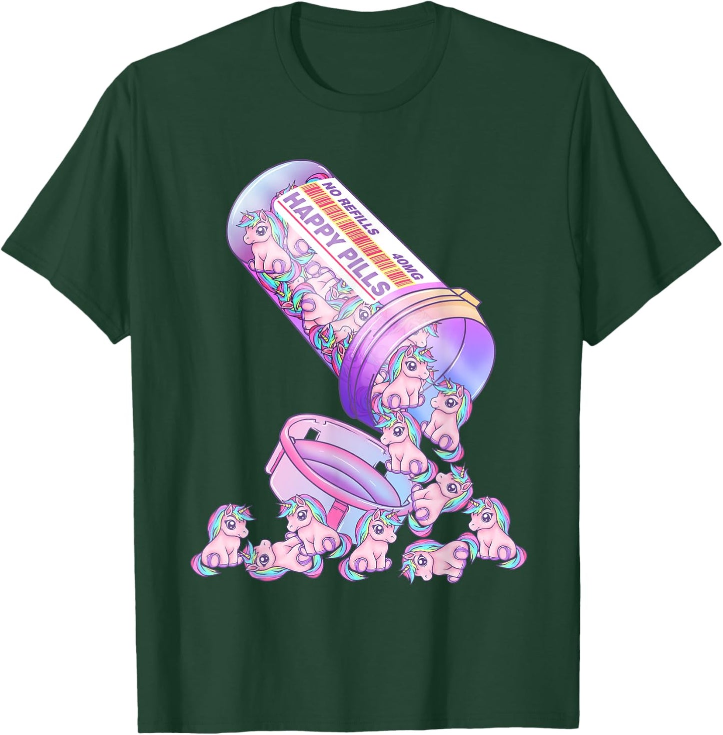 Happy Pills Pastel Goth Kawaii Yami Unicorn Otaku Women T-Shirt - T-Shirt | Forest