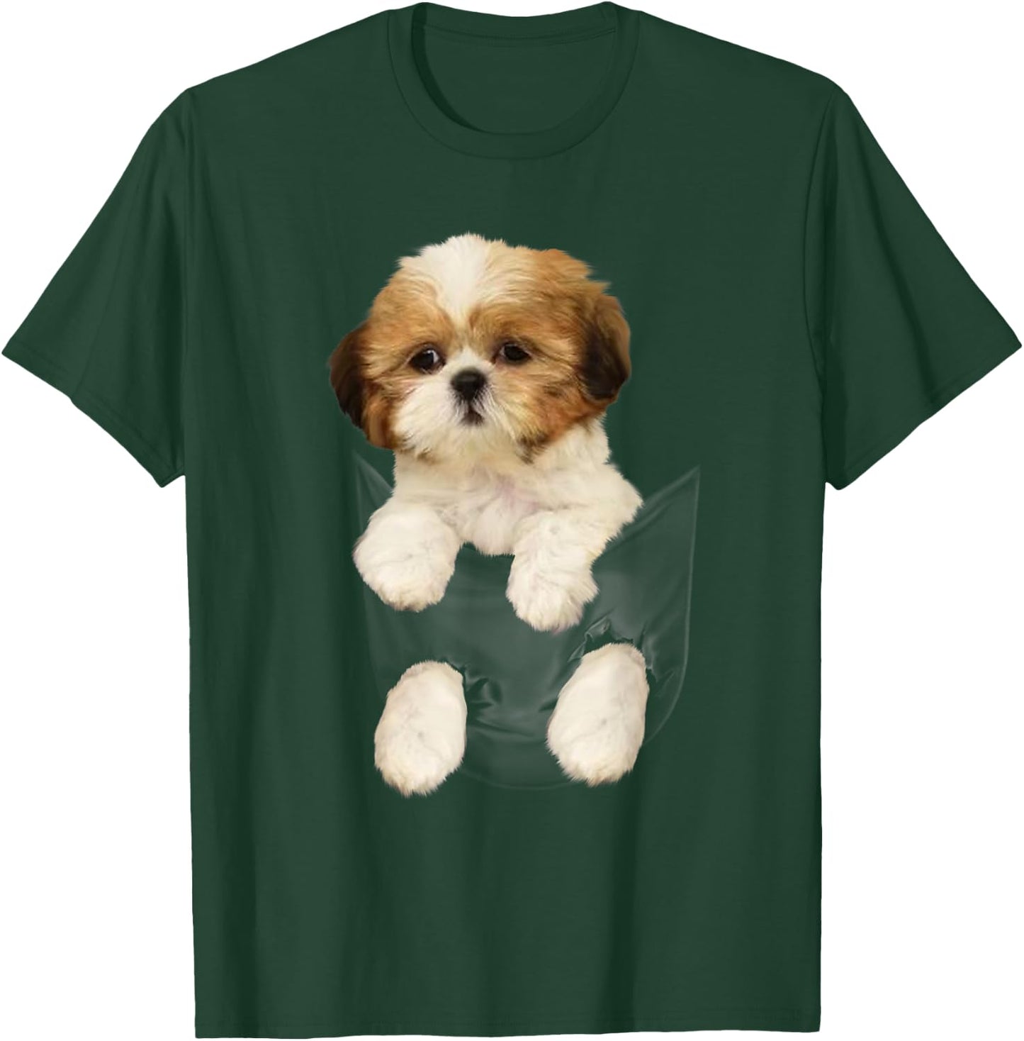 Shih tzu Puppy in Pocket T-Shirt - T-Shirt | Forest