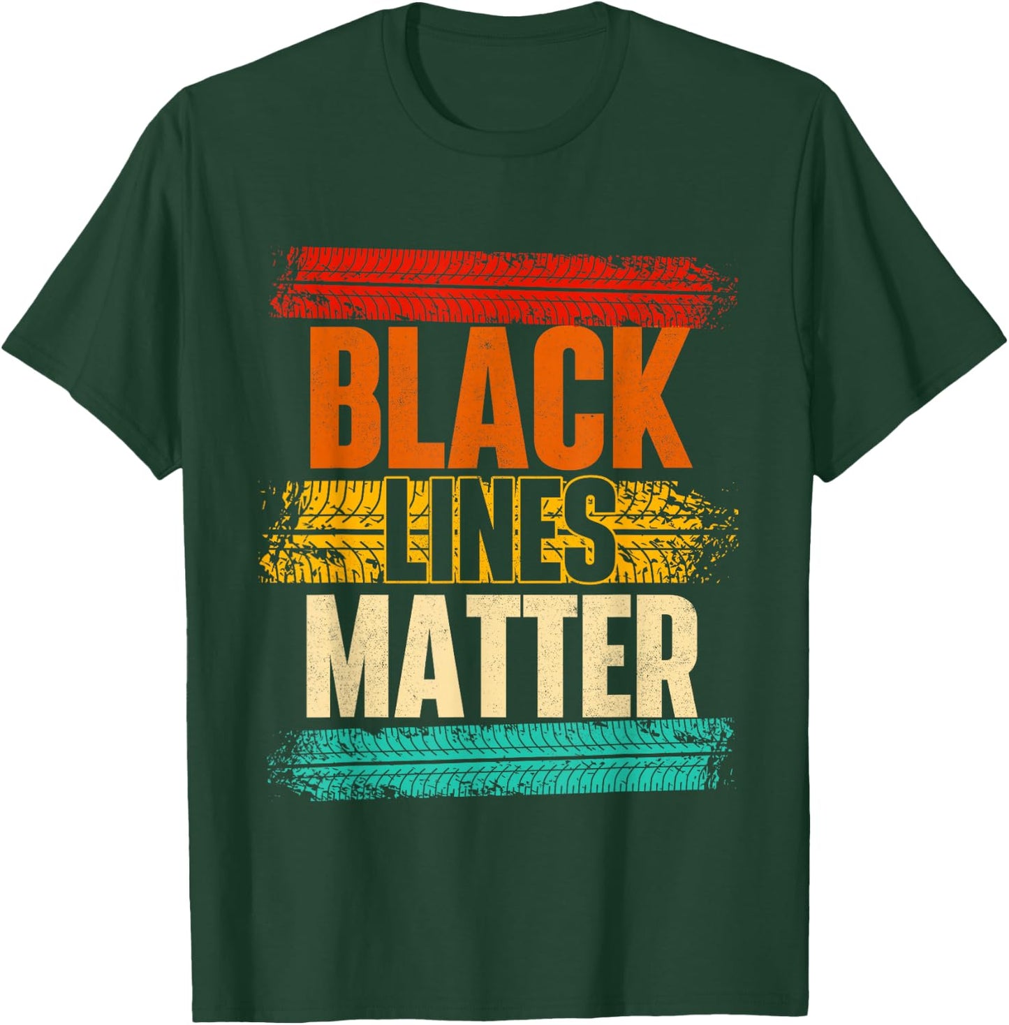 Black Lines Matter - Car Lover Auto Mechanic Racing T-Shirt - T-Shirt | Forest