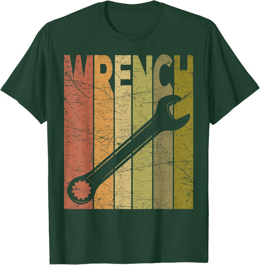 Mechanic Wrench Vintage Handyman Retro Repairman T-Shirt - T-Shirt | Forest