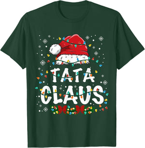Tata Claus Funny Christmas lights Pajama Family Matching T-Shirt - T-Shirt | Forest