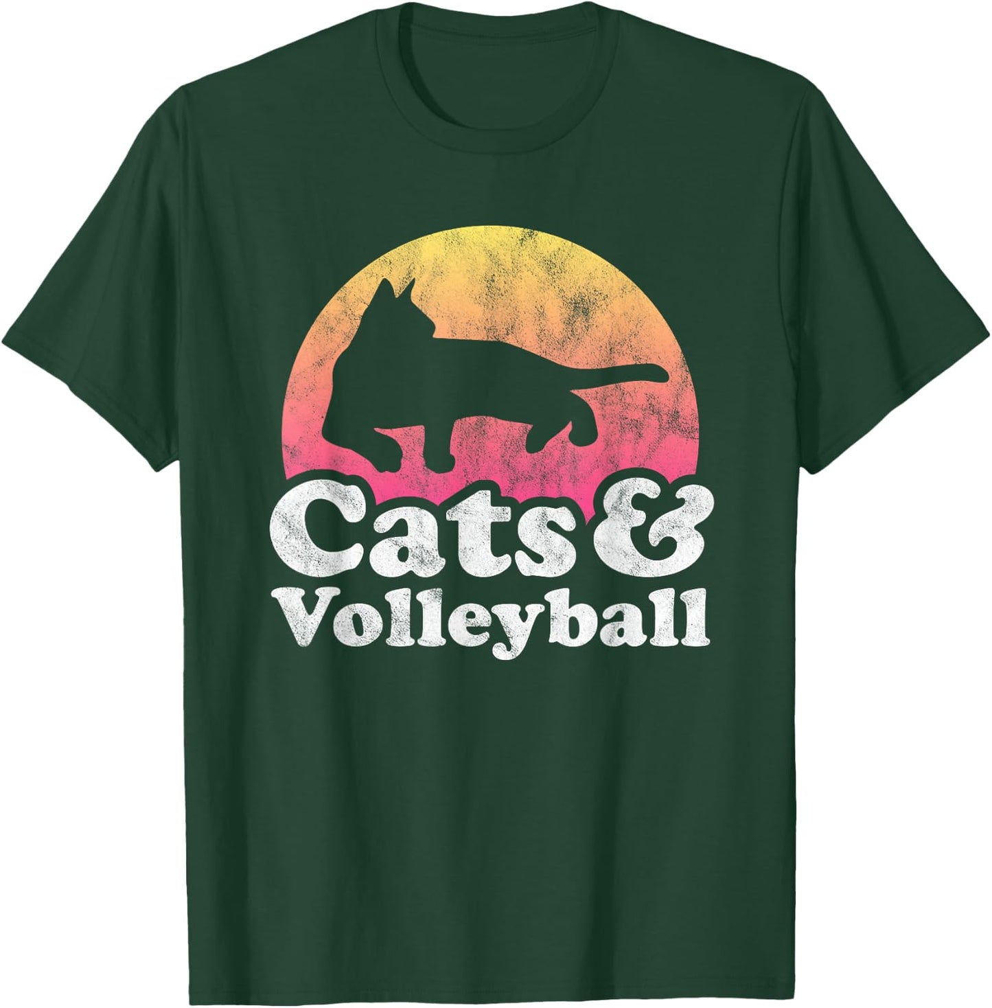 Cats and Volleyball Men's or Women's Cat T-Shirt - T-Shirt | Forest