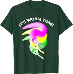 It's Worm Time , Magic Fuzzy Worms Toy on a String T-Shirt - T-Shirt | Forest