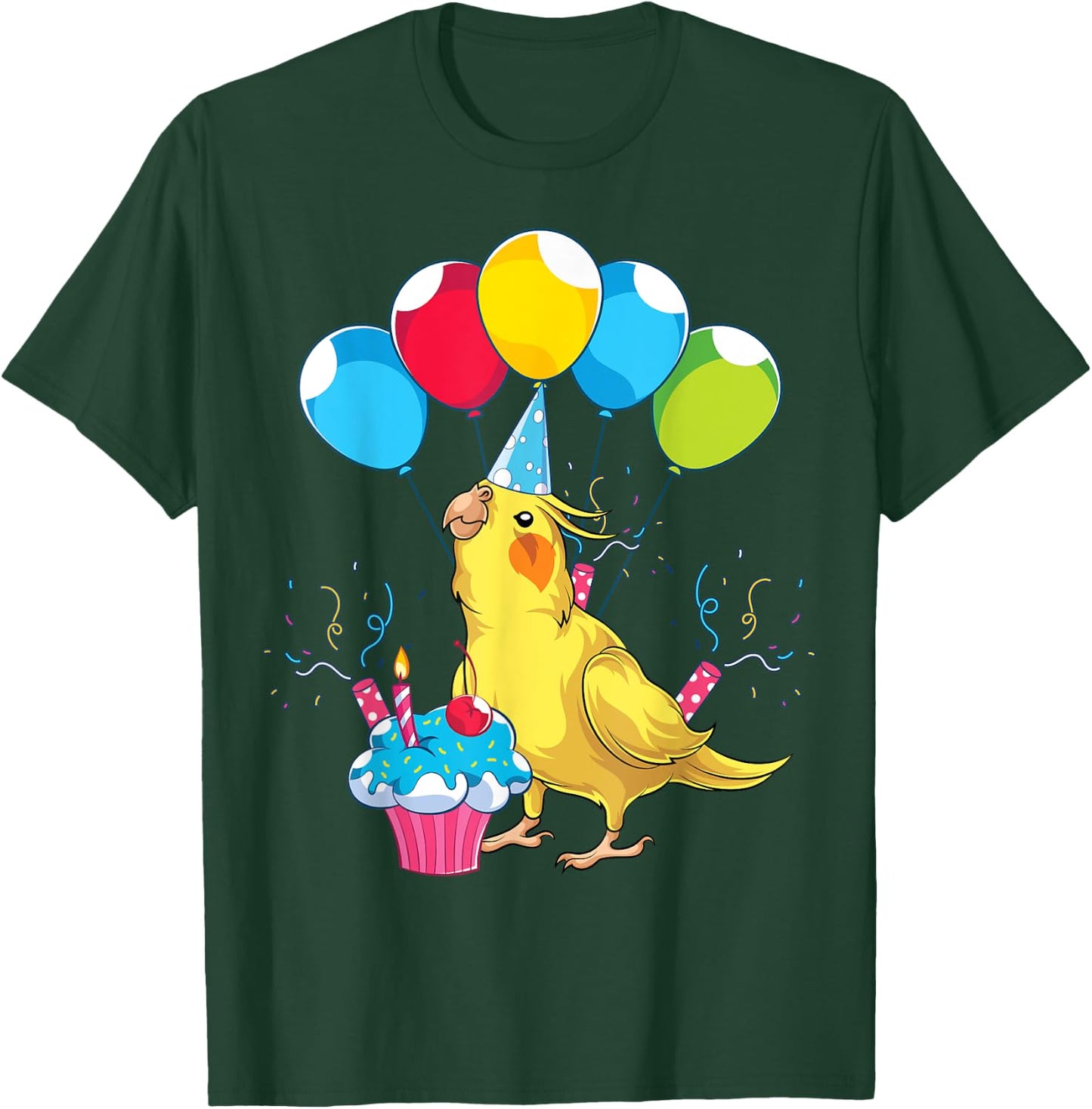 Bird Lover Birthday Party Animal Lover Parrot Cute Cockatiel T-Shirt - T-Shirt | Forest