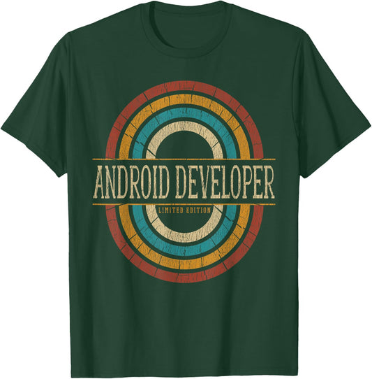 Android Developer Vintage Retro T-Shirt - T-Shirt | Forest