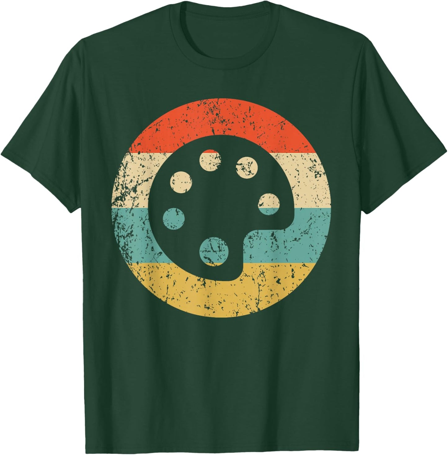 Artist Art Teacher Retro Paint Palette Women Kids T-Shirt - T-Shirt | Forest
