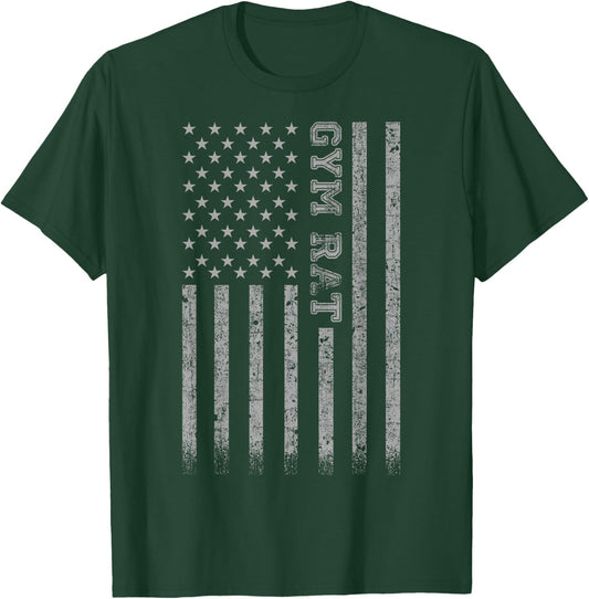 Gym Rat American Flag T-Shirt - T-Shirt | Forest