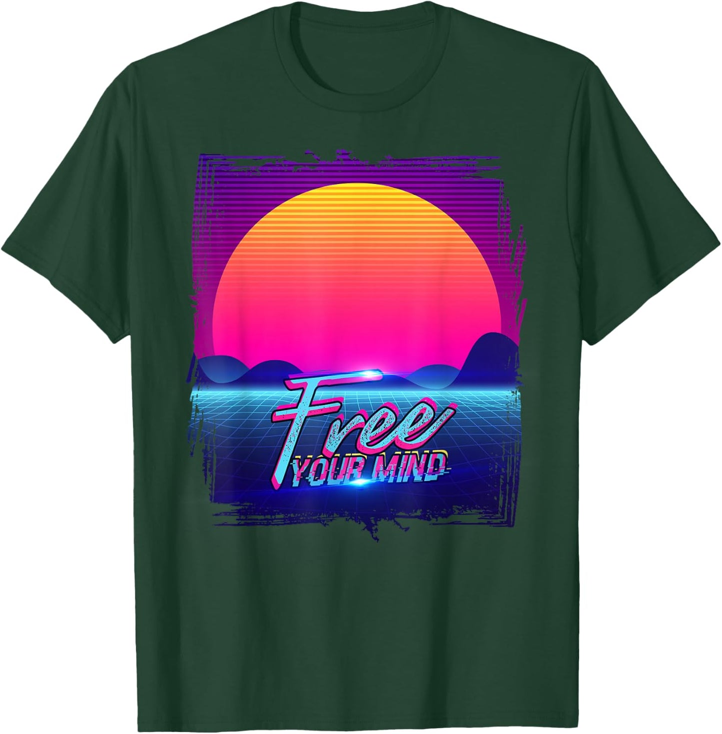 Free Your Mind Aesthetic Vaporwave Art T-Shirt - T-Shirt | Forest