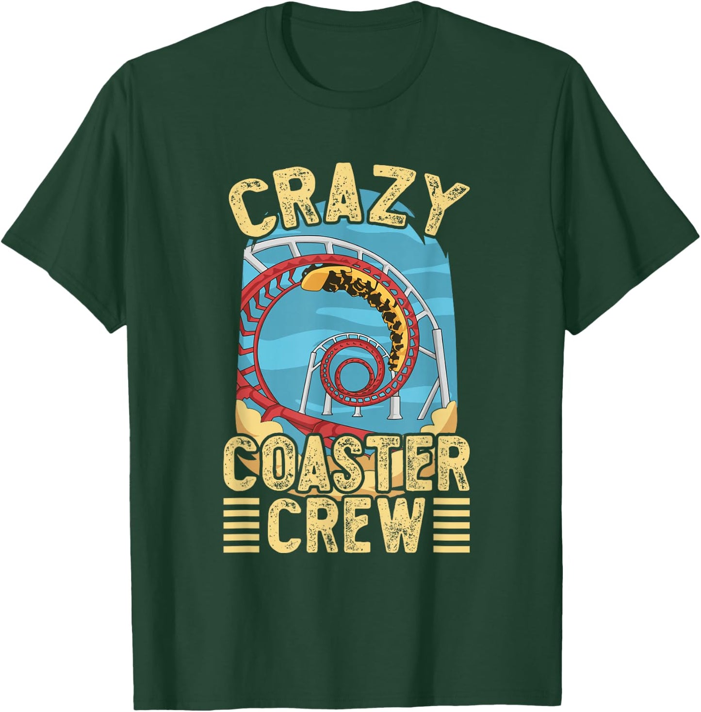 Cool Roller Coaster Design Theme Park , Black, Small T-Shirt - T-Shirt | Forest