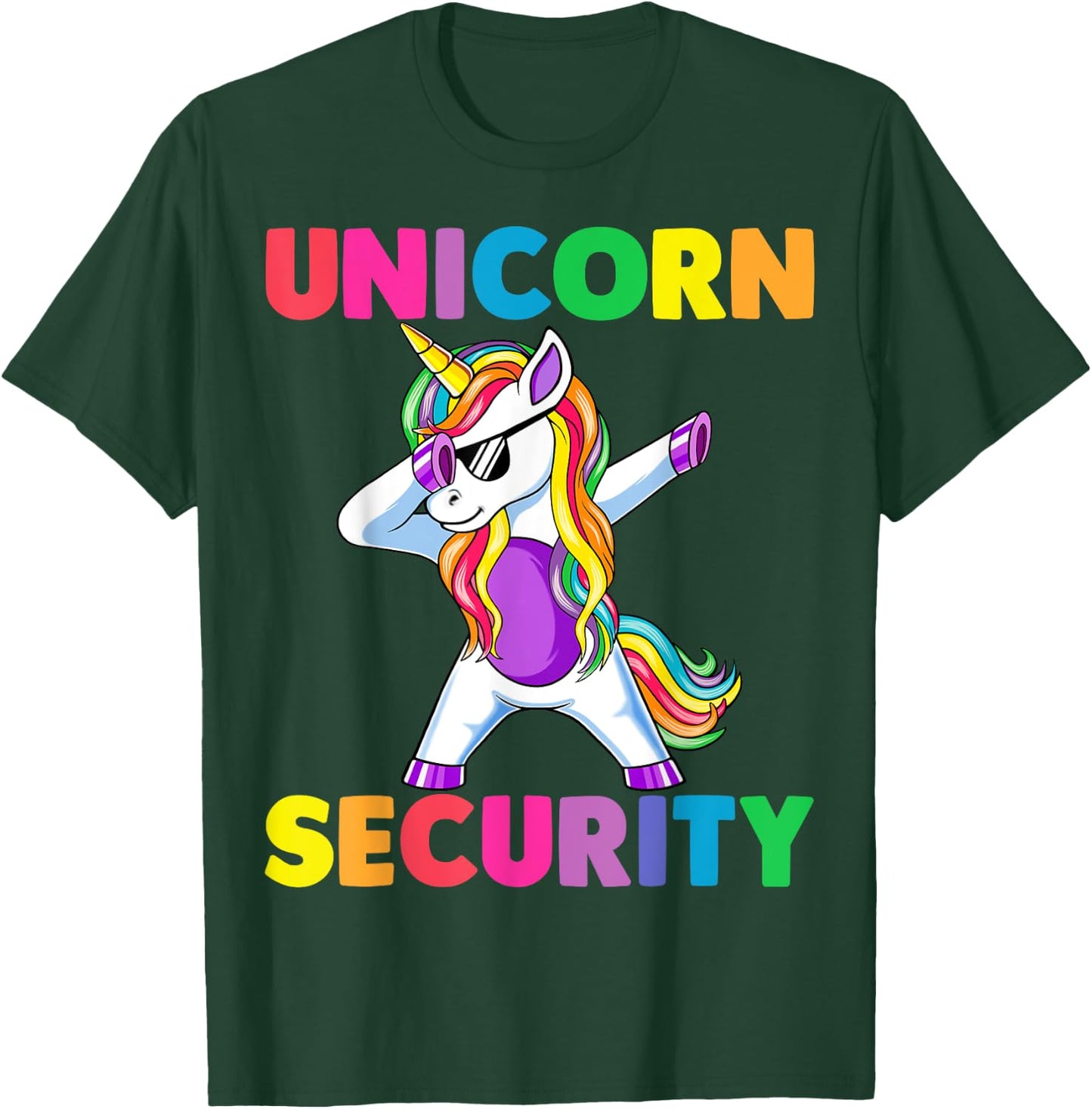 Halloween Dad Mom Daughter Adult Costume, Unicorn Security T-Shirt - T-Shirt | Forest