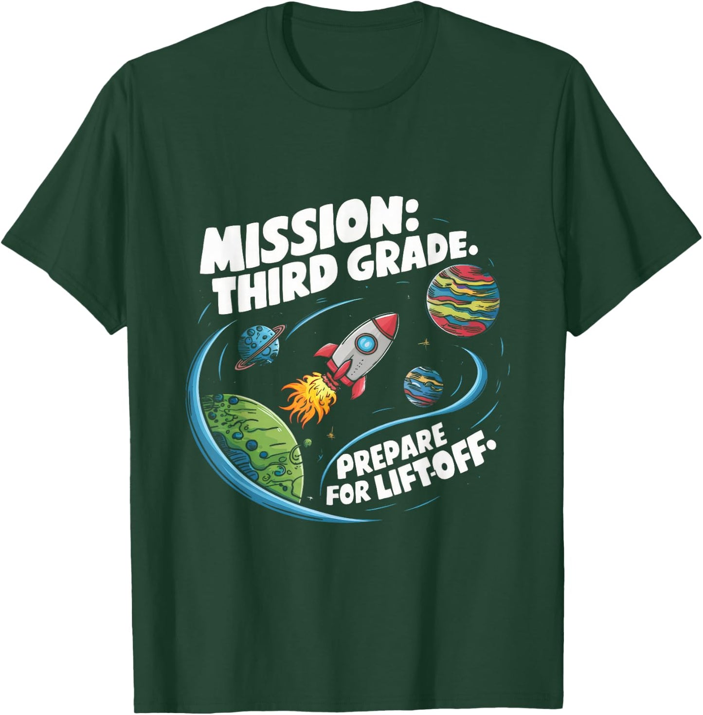 Space Astronaut 3rd Grade Back To School Student Teacher T-Shirt - T-Shirt | Forest