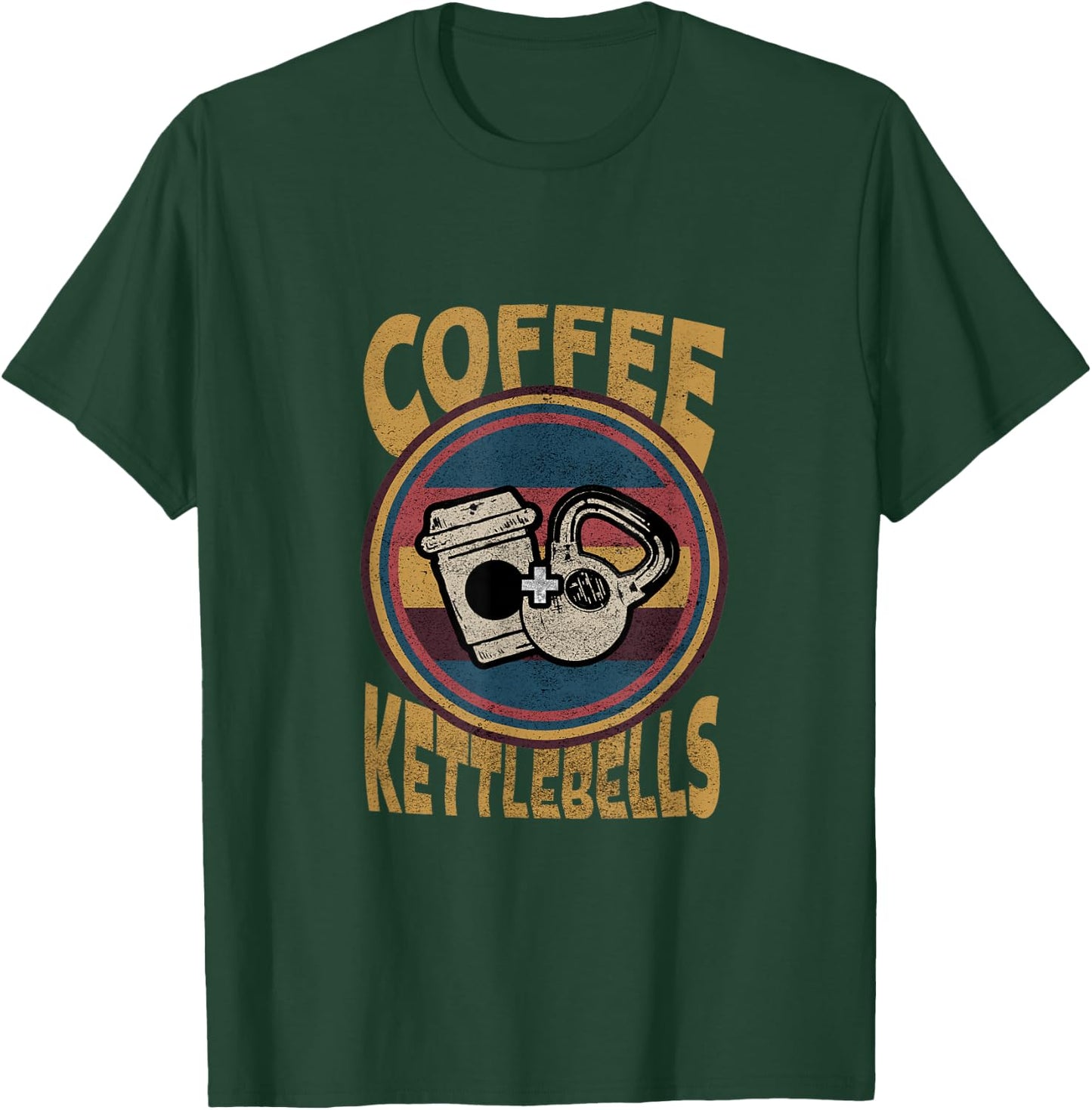 Coffee Kettlebells Funny Workout Fitness Bodybuilding T-Shirt - T-Shirt | Forest