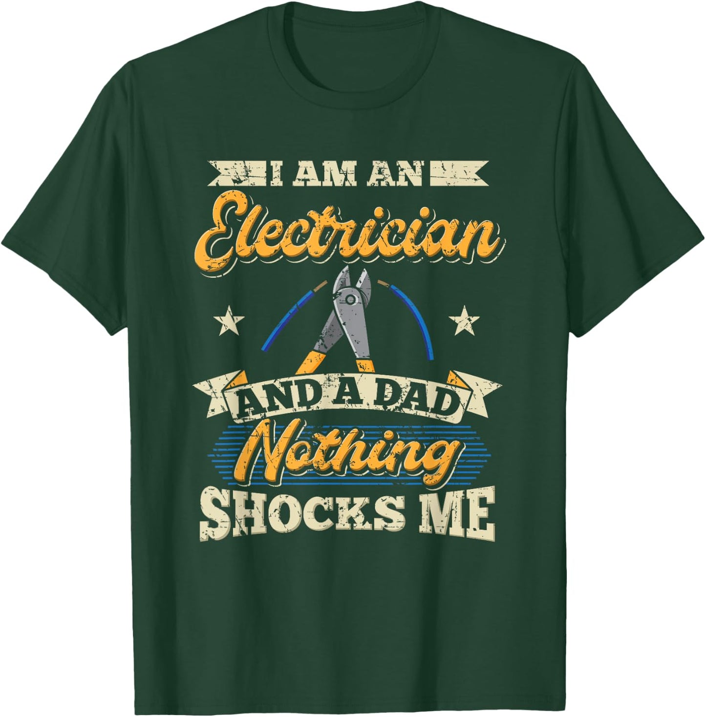 Electrician Dad Electrical Worker Journeyman Wireman Vintage T-Shirt - T-Shirt | Forest