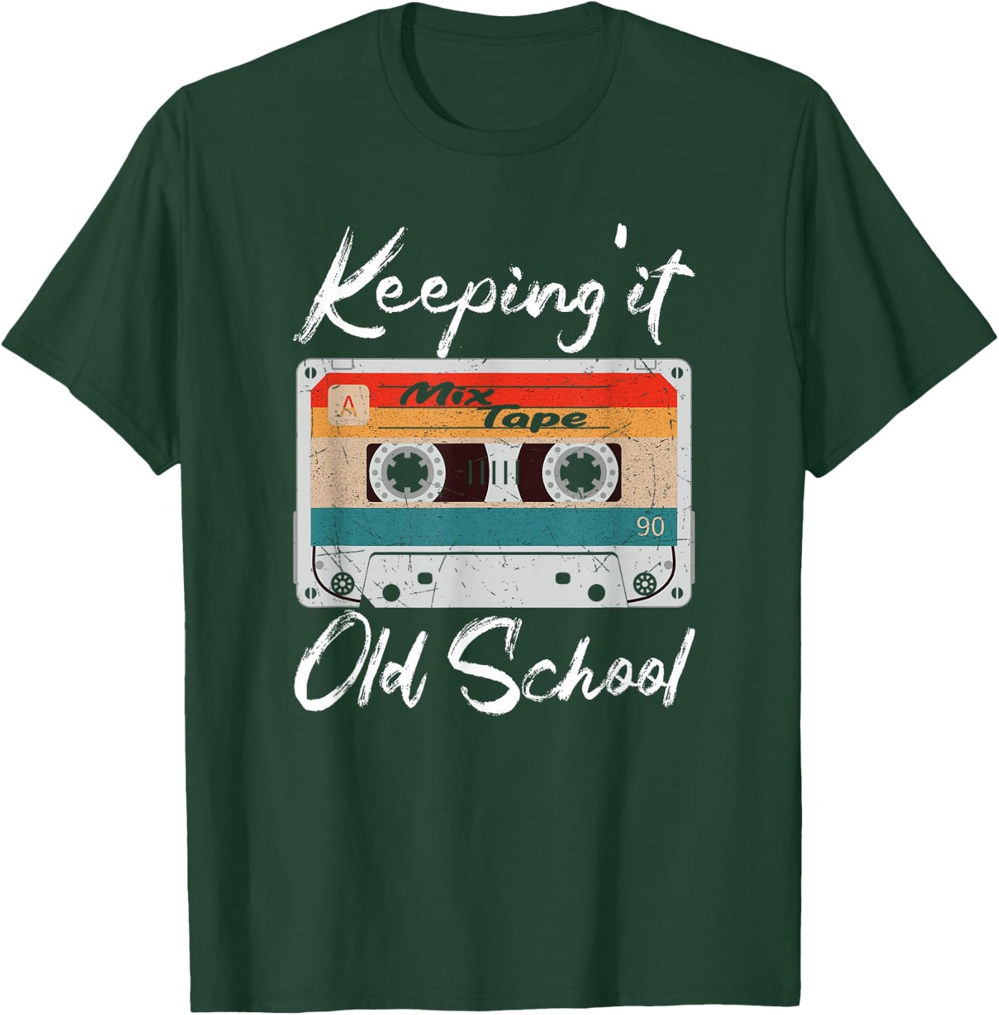Keeping it Old School 80s 90s Retro Vintage Cassette Tape T-Shirt - T-Shirt | Forest