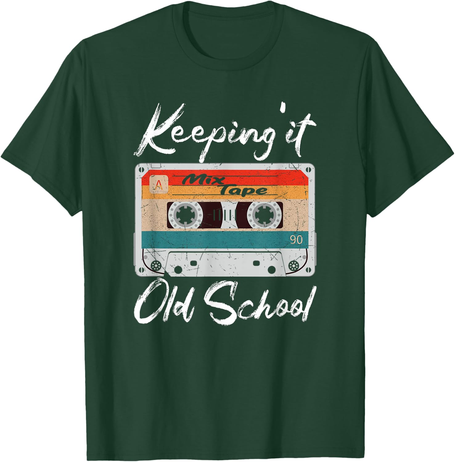 Keeping it Old School 80s 90s Retro Vintage Cassette Tape T-Shirt - T-Shirt | Forest
