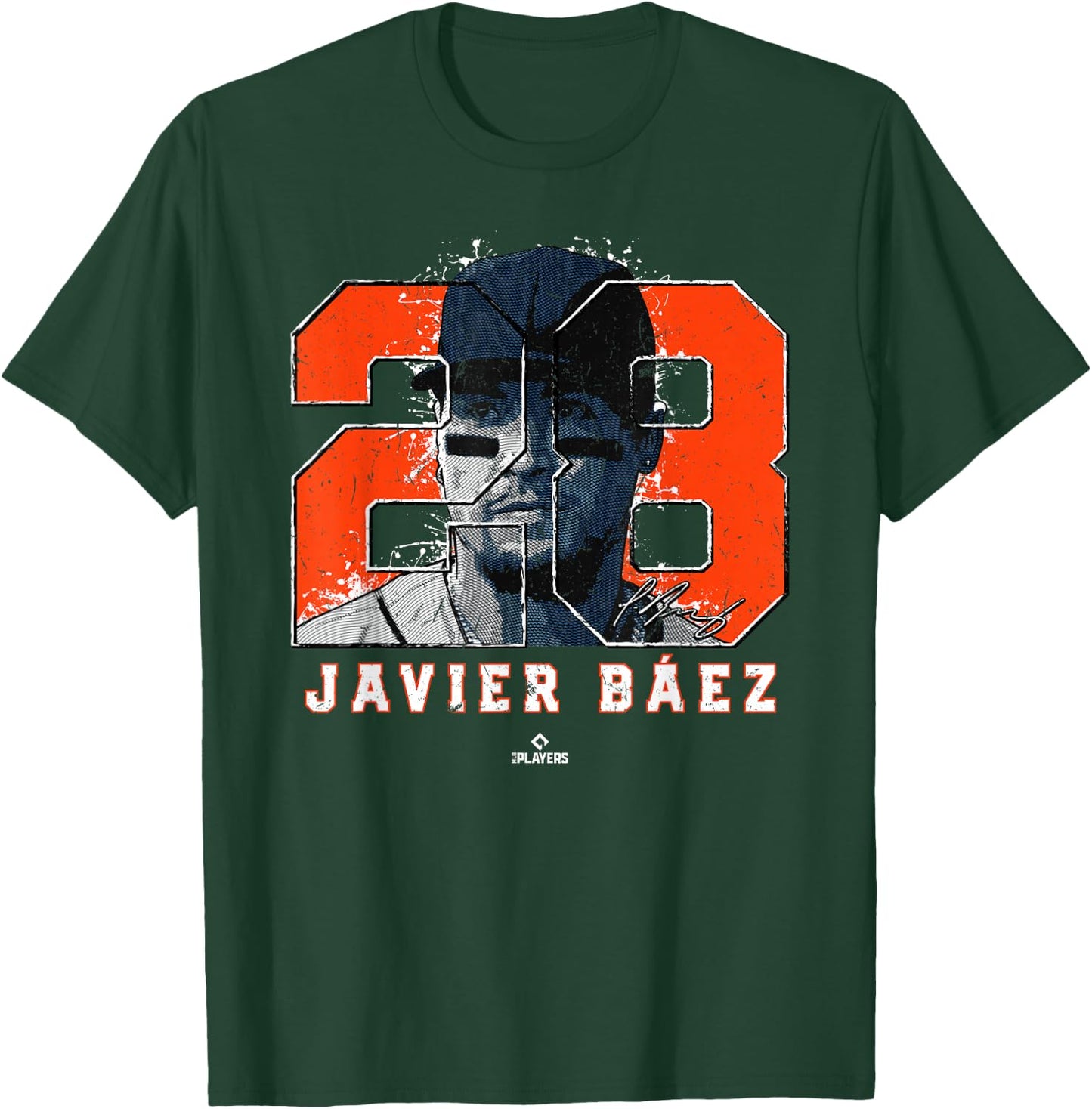 Javier Baez Silhouette Detroit Michigan MLBPA T-Shirt - T-Shirt | Forest